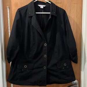 🐻Size 22W - TanJay - Black Roll Sleeve Lightweight Jacket